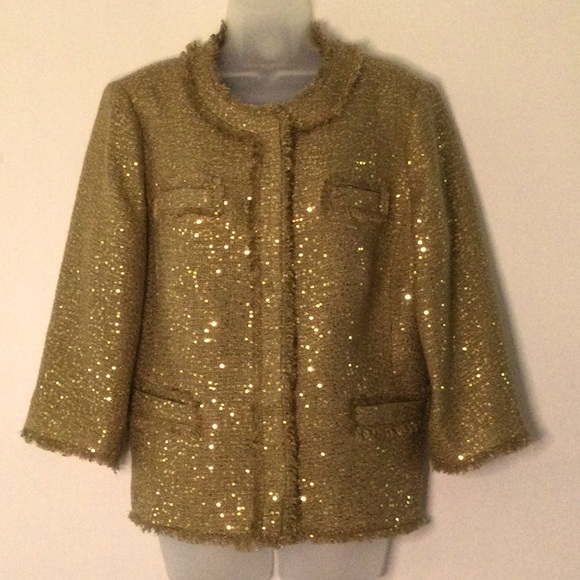 Chico's Jackets & Blazers - CHICO’S…….. GOLD SEQUIN FLECKED JACKET